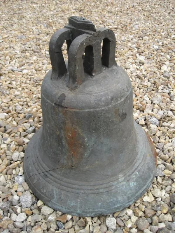 Cracked / Damaged Antique Bronze Bell Dated 1813 - 5023