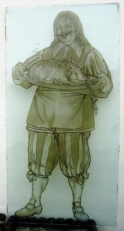 Antique Acid Etched Glass Panel - Tudor period - 5119