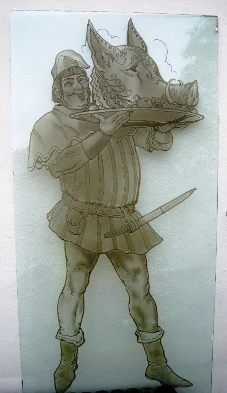 Antique Acid Etched Glass Panel - Cavalier - 5119