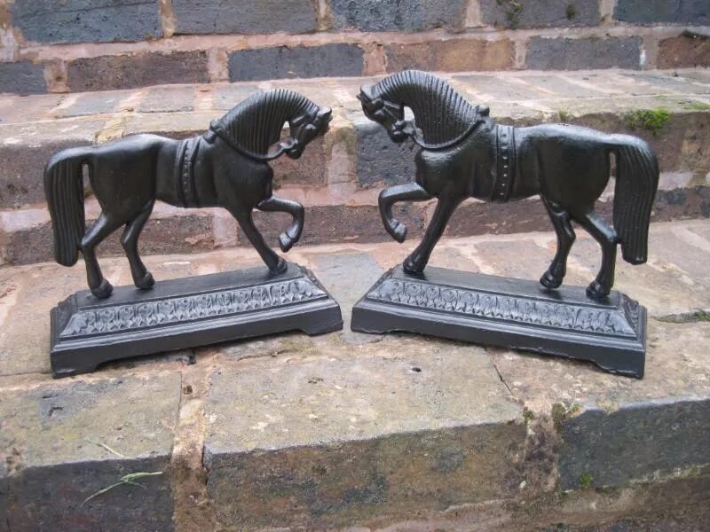 A Pair of Antique Reclaimed Cast Iron Door Stops - 5156