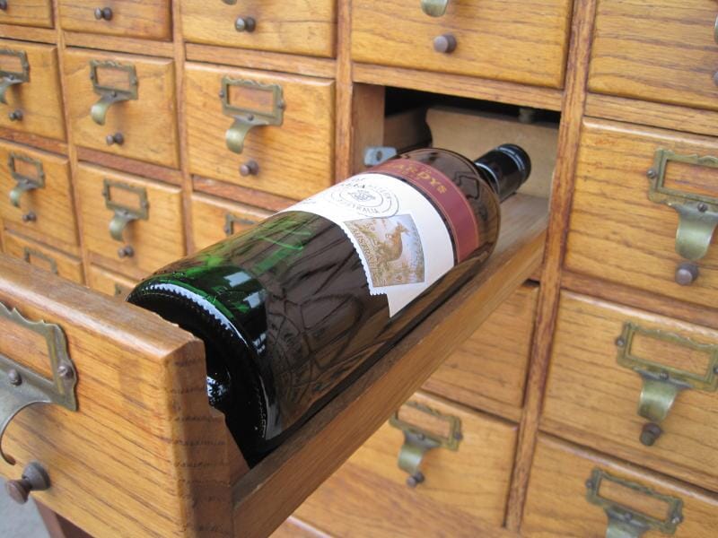Bank of Oak Filing Drawers - 50 Bottle Wine Rack - 4932