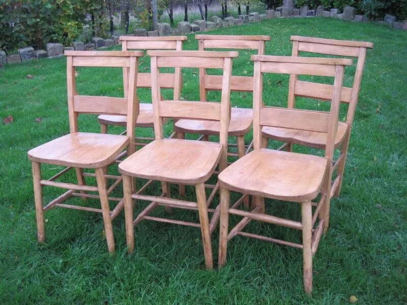 Set of 6 Church or Kitchen Chairs - 5161A