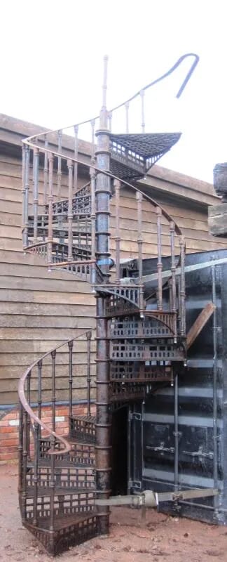 Large Antique Victorian Reclaimed Cast Iron Spiral Staircase - 5093