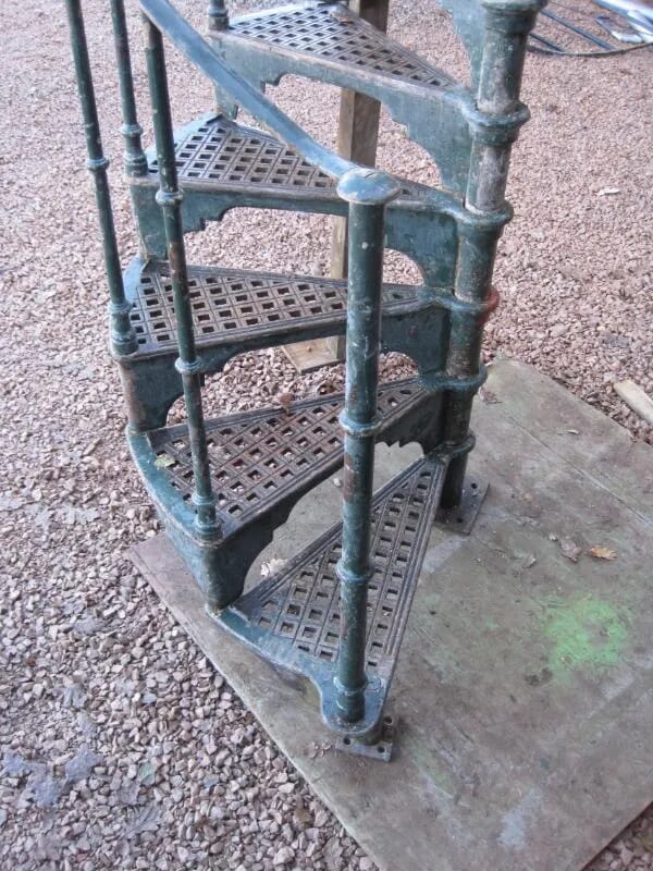 Antique Victorian Cast Iron Industrial Spiral Staircase - 5168