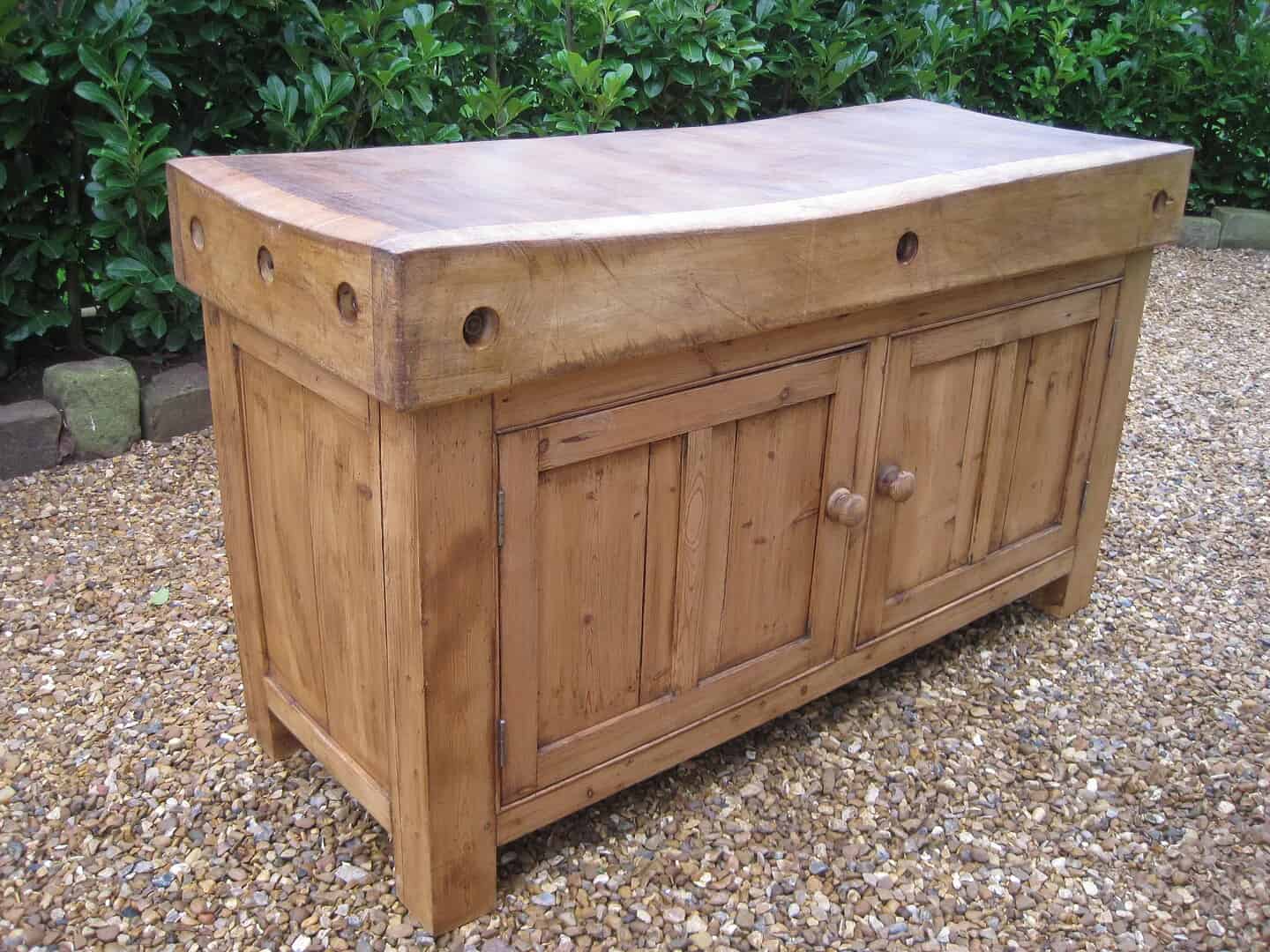 Butchers Block on a base with cupboard