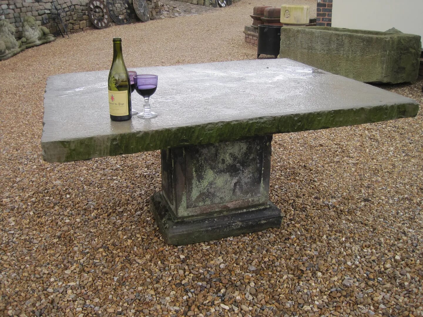 Unique Large Antique Stone Garden Table - 3674