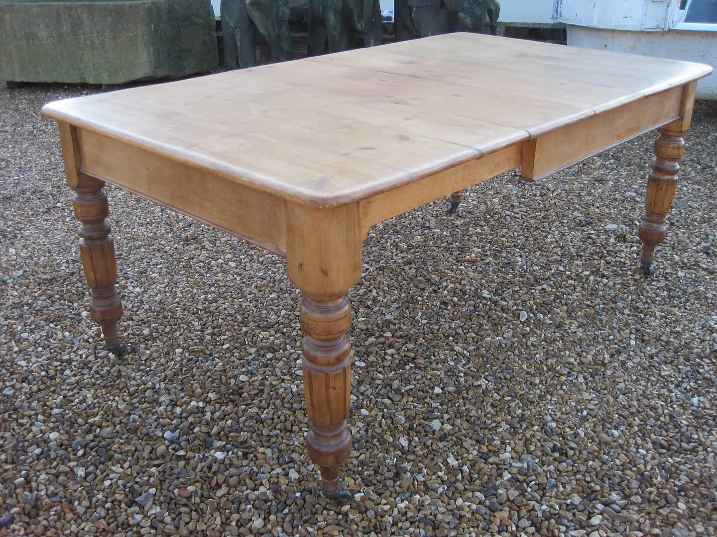 Antique Victorian Reclaimed Pine Dining Wind Out Table - 5127