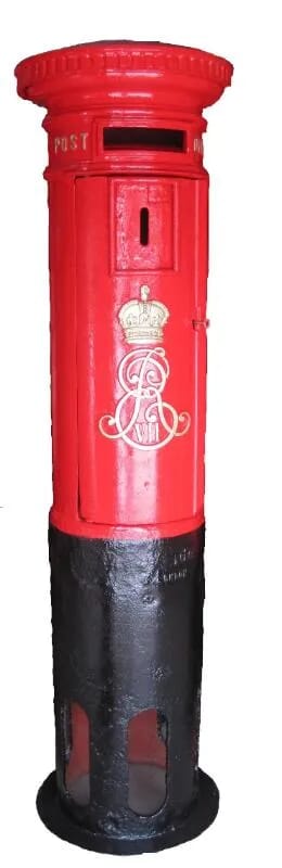 Antique Edward 7th Royal Mail Cast Iron Pillar Box - 4566