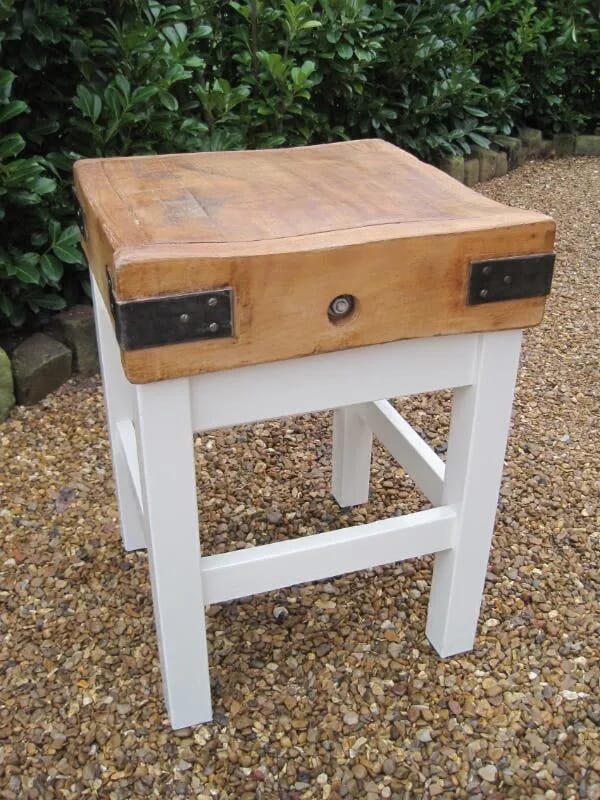Antique Butchers Block on its Original Stand - 5254