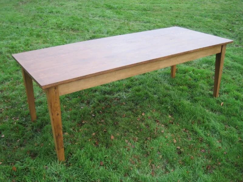 Pitch Pine Antique Table Top With Reclaimed Pine Base - 5265
