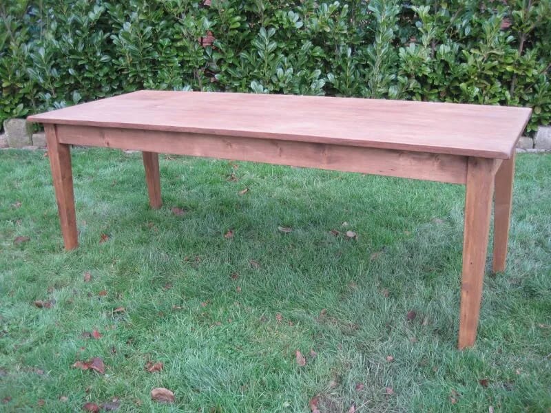 An Antique Pitch Pine Table Top With Reclaimed Pine Base - 5266