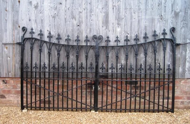 Pair of Antique Cast and Wrought Iron Gates - 5046