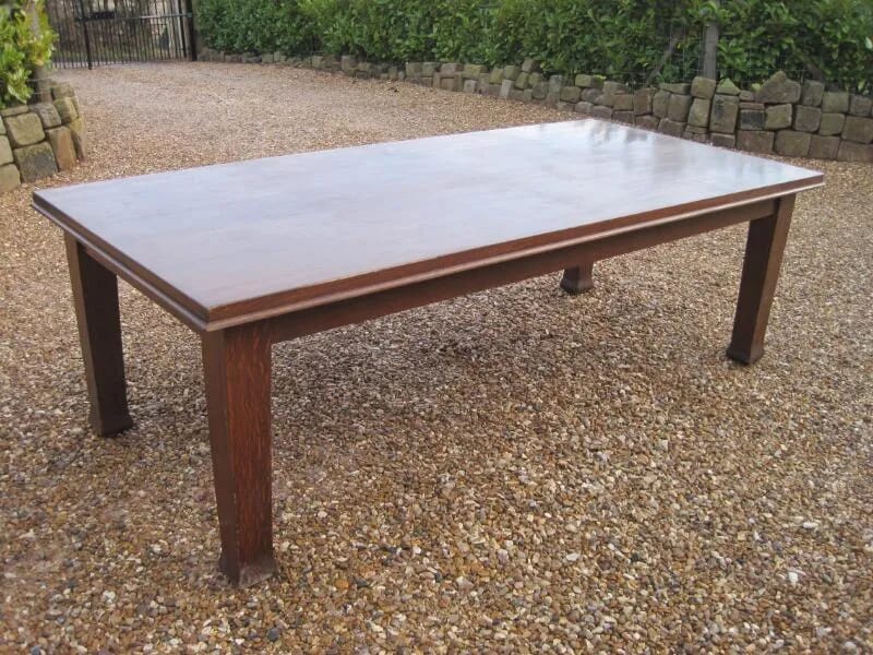 Large Antique Oak Boardroom Table - 5289