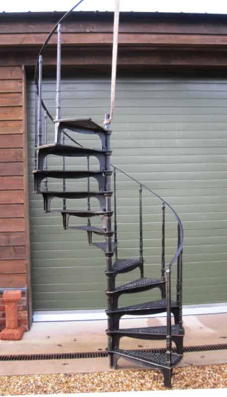 Large Antique Reclaimed Cast Iron Spiral Staircase