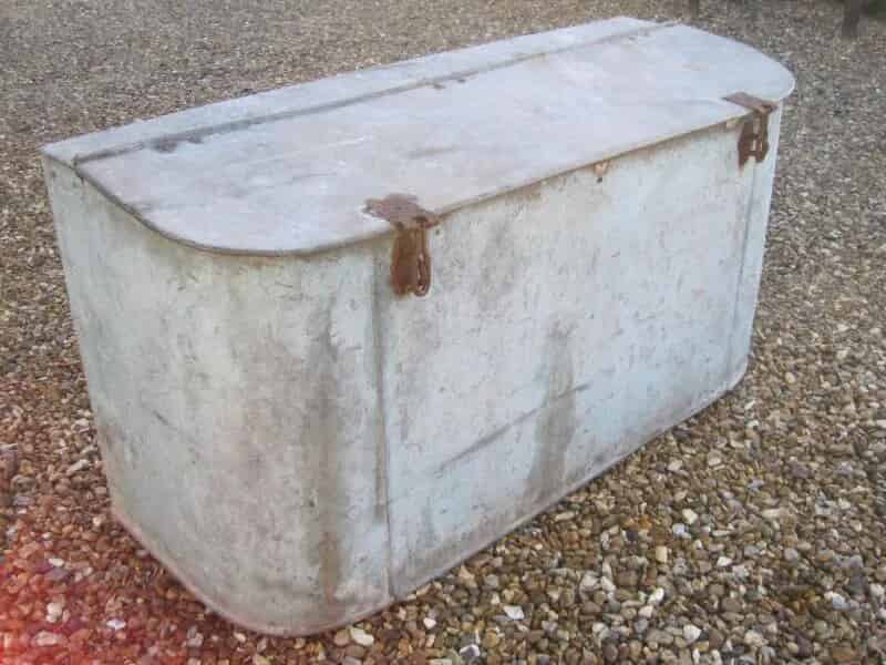 Antique Galvanised Coal or Log Store