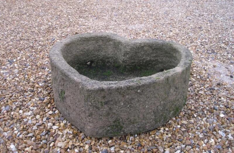Antique Garden Heart Shaped Trough or Planter - 5336
