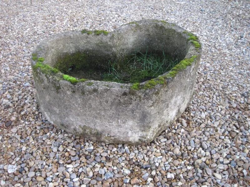 Antique Heart Shaped Garden Trough / Planter - 5340