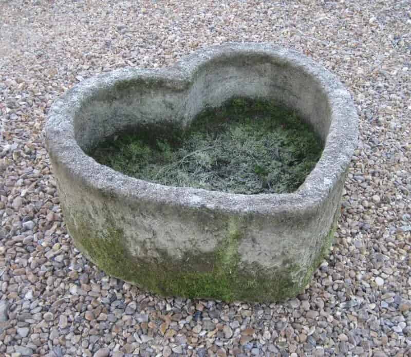 A Antique Garden Trough Heart Shaped
