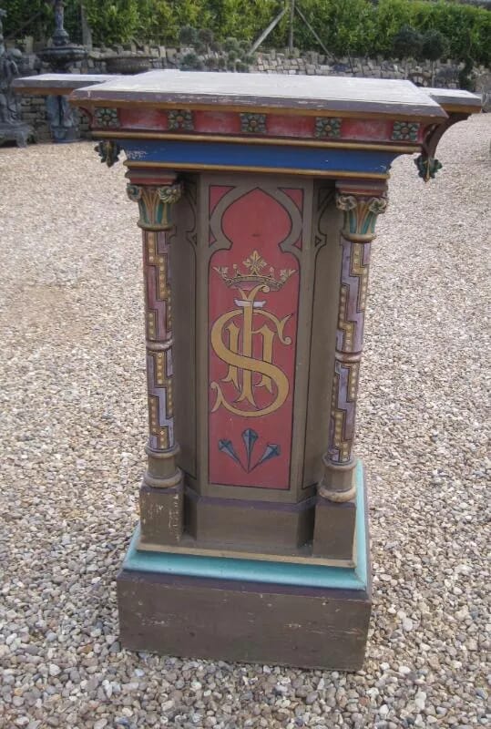 Antique Gothic Pine Plinth - 5362