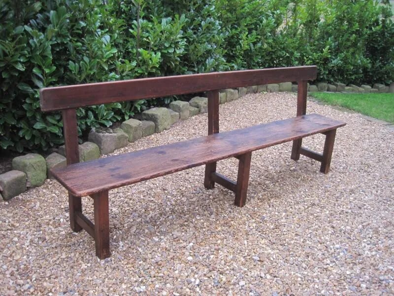 An Antique Reclaimed Pine Traditional Bench - 5363