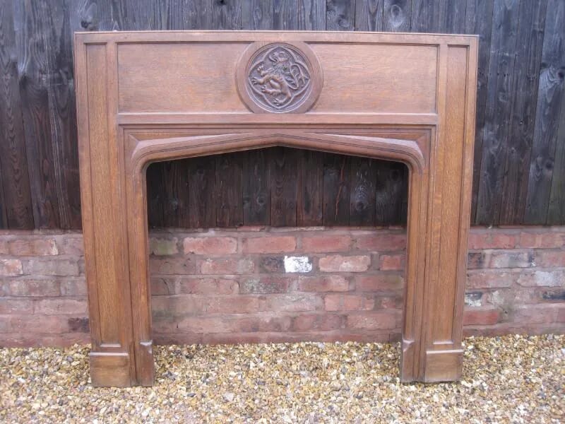 Reclaimed Antique Oak Gothic Fire Surround - 5298