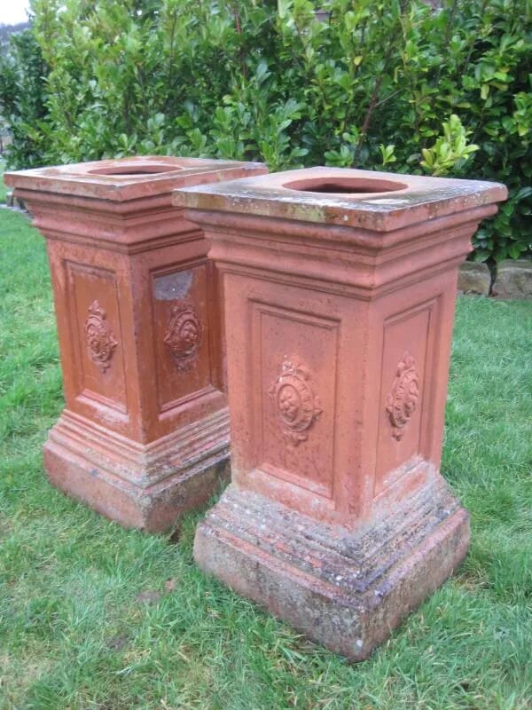 Pair of Edwardian Teracotta Plinths - 4705