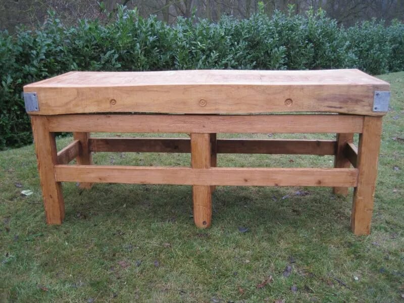 Antique Butchers Block on Original Base - 5376