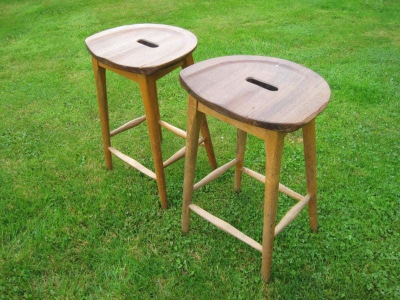 Pair of Antique Bar Or Kitchen Stools - 5050