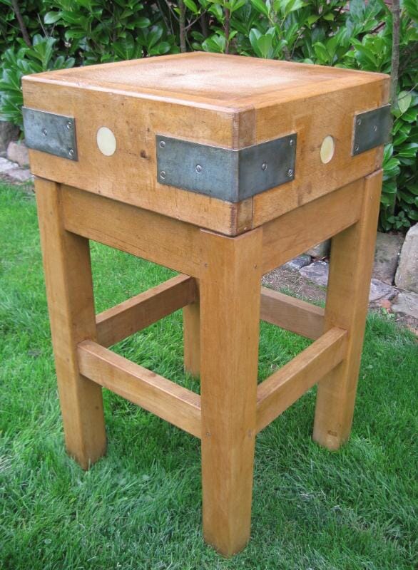 Small Butchers Block on its Original Stand - 5102