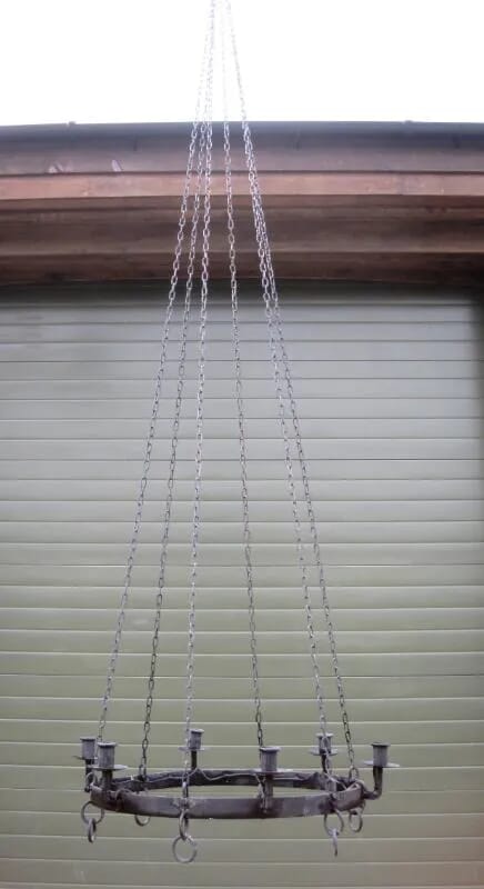 Large Vintage Reclaimed 6 Bulb Chandelier - 5388