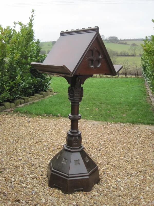 A Victorian Gothic Pitch Pine Church Reading Lectern - 5221