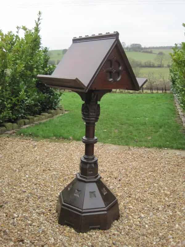 A Victorian Gothic Pitch Pine Church Reading Lectern