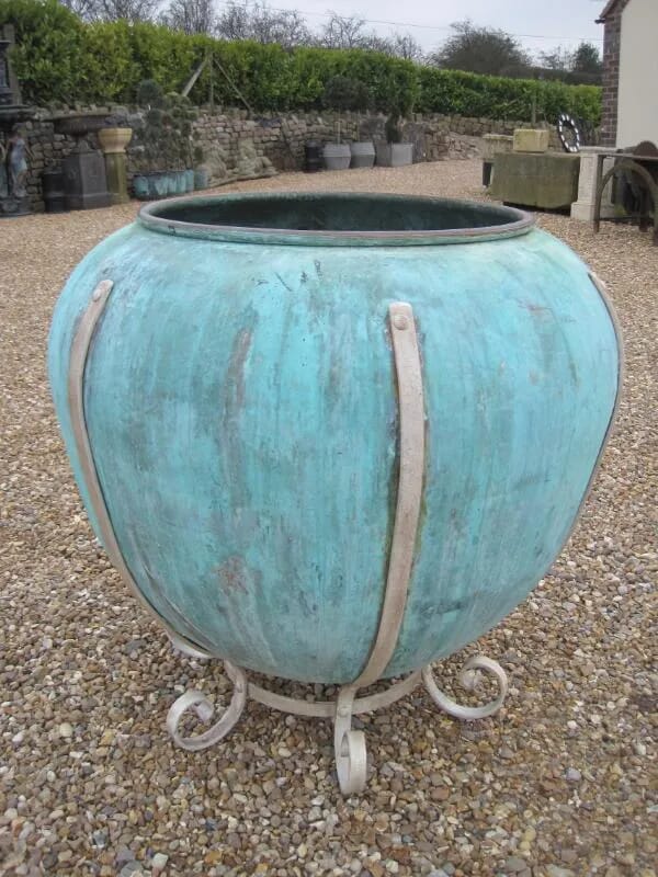 Very Rare Victorian Antique Copper Garden Planter - 5310