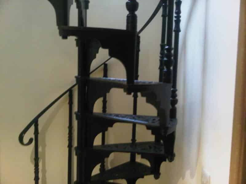 Reclaimed Cast Metal Spiral Staircase with square top plate