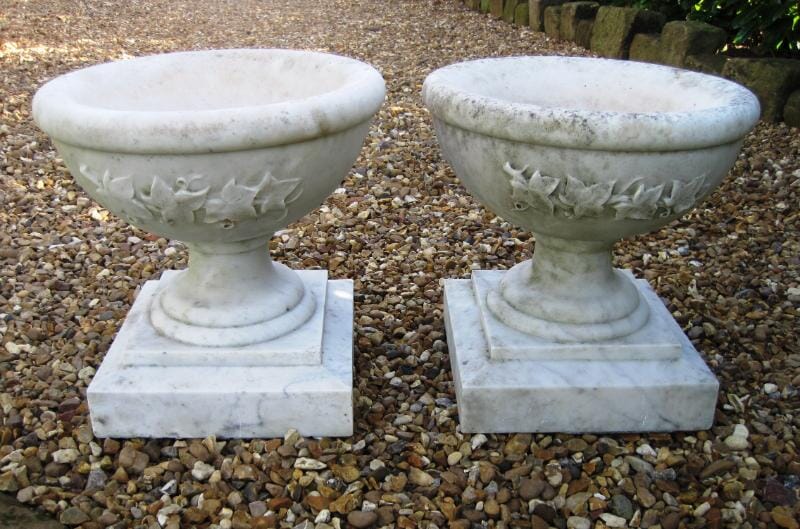 Pair of Antique Victorian Marble Urns - 5303