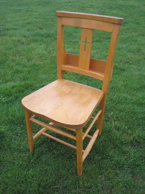 Antique Church Chairs with Cross in the Back - 5421