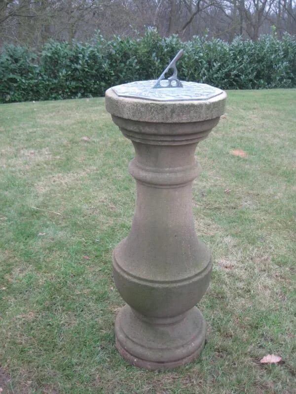 Antique Stone Sundial with Brass Top - 3482