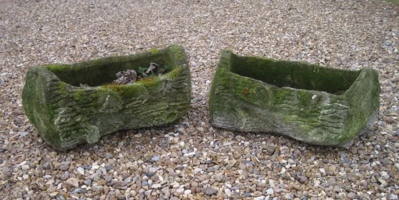 Pair of Log effect Planters - 5461