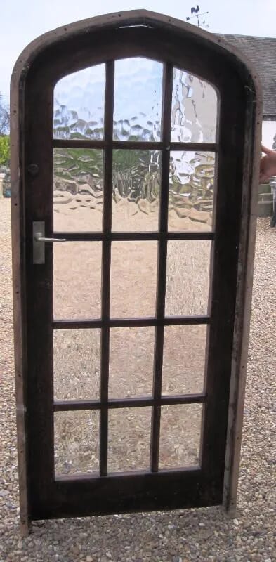 Reclaimed Old Glazed Antique Oak Door with Frame - 5272T