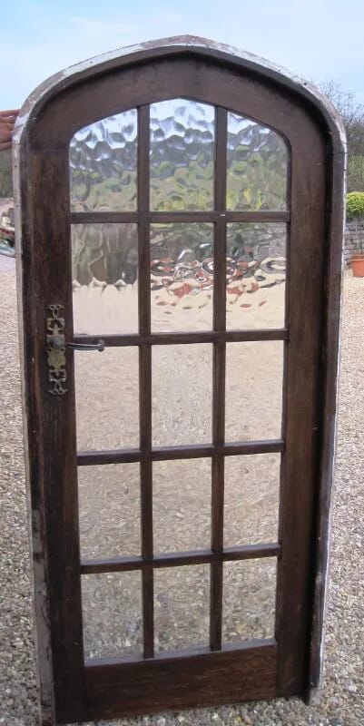 Reclaimed Glazed Antique Oak Door with Frame - 5272S