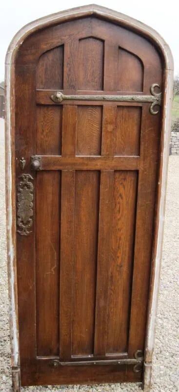 Reclaimed Antique Solid Oak Door With Original Frame - 5272D