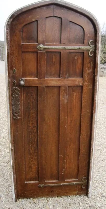 Salvaged Antique Oak Door with Frame - 5272L