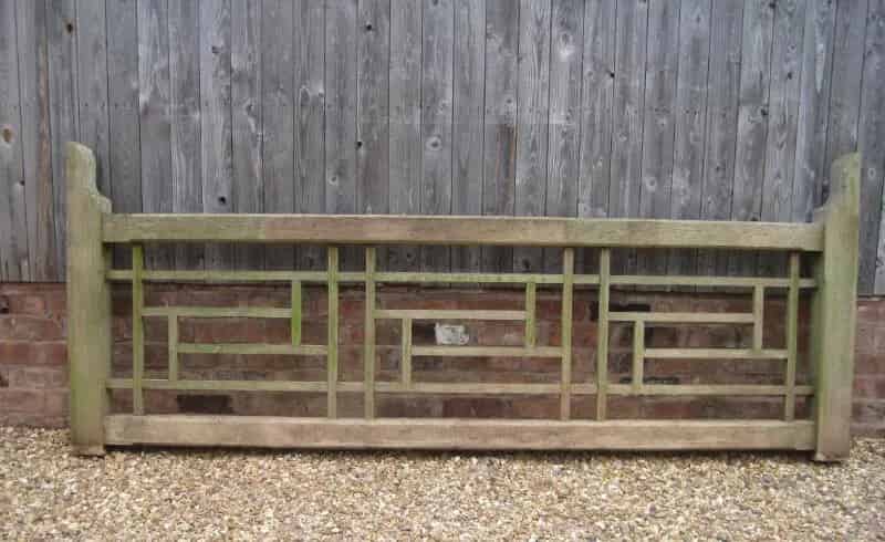 Set of 3 Vintage Oak Gates - showing the large gate