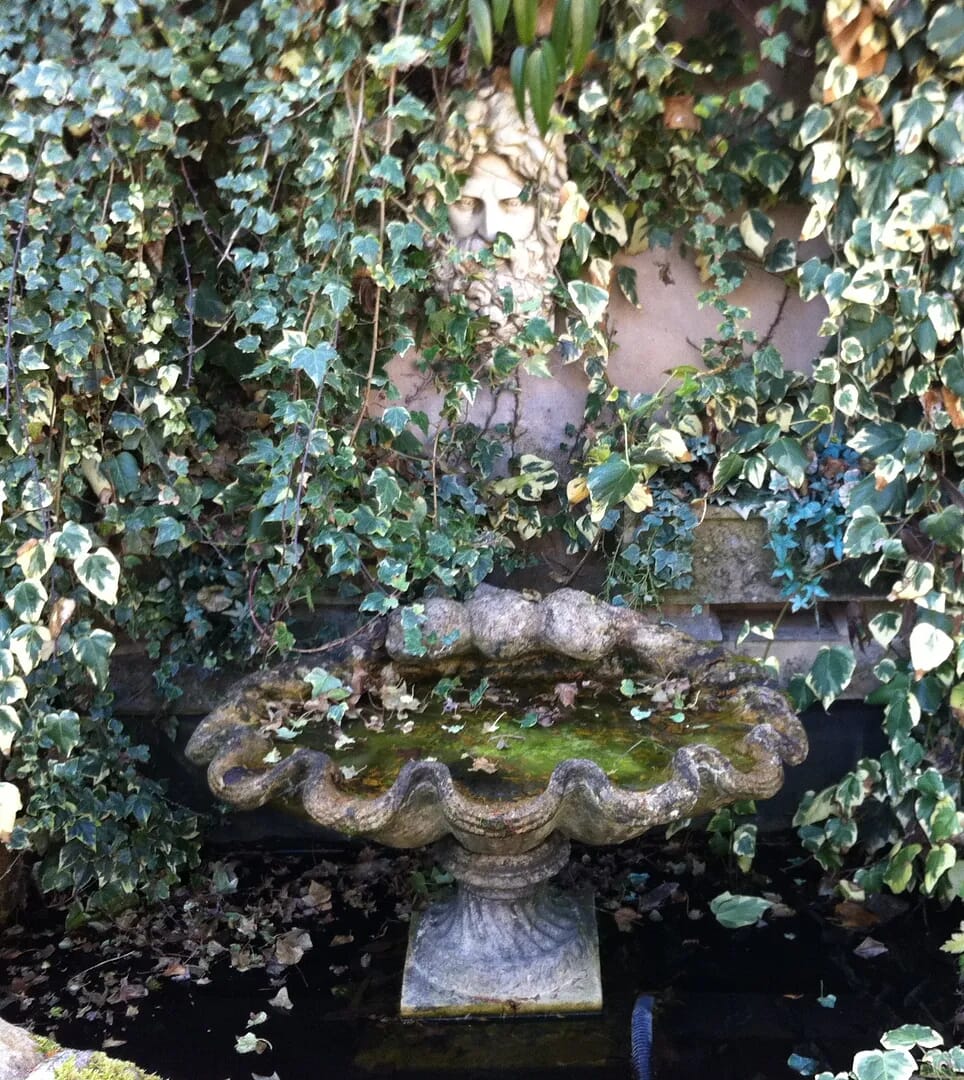 Reclaimed Stone Garden Fountain Head and Bowl - 5434