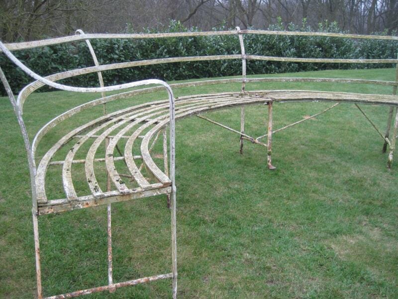 Antique Regency Wrought Iron Semi Circular Garden Seat  - 5465