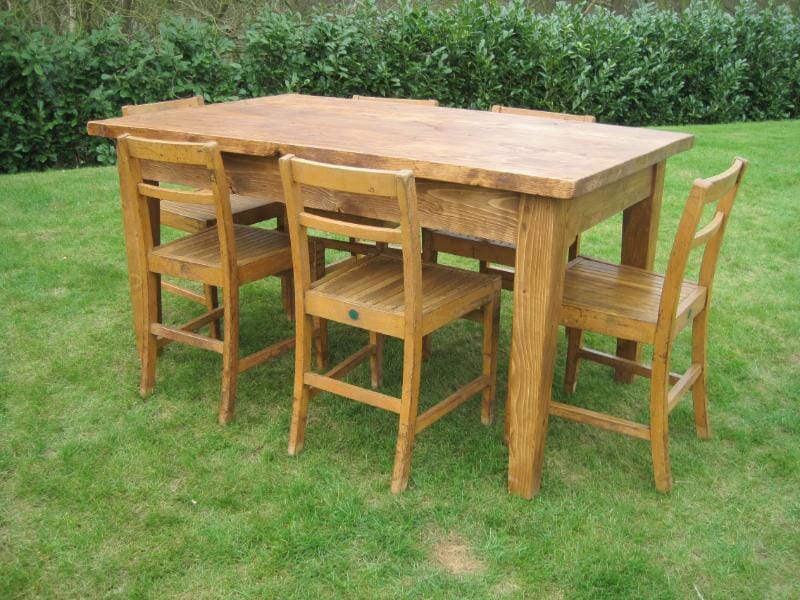 Reclaimed Pine Farmhouse Table & 6 Chairs - 5498