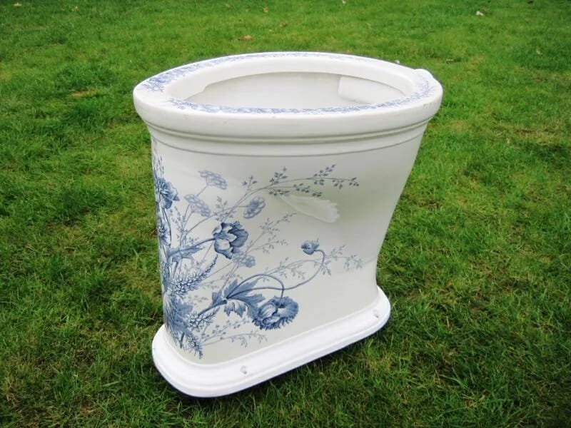 Antique WC Hand Painted Toilet Pan - 5496