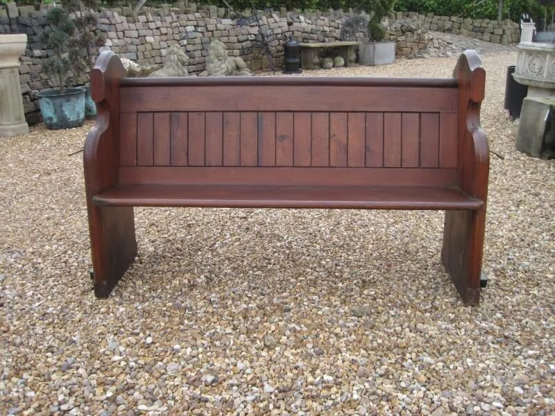 Antique Reclaimed Victorian Pine Church Pew 67" Long - 4645A