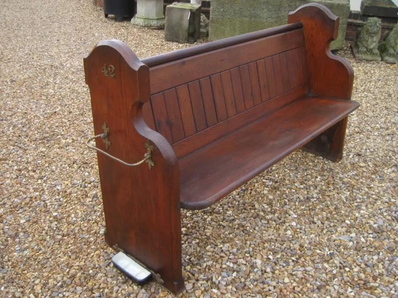 Antique Reclaimed Victorian Pitch Pine Church Pew - 4645C