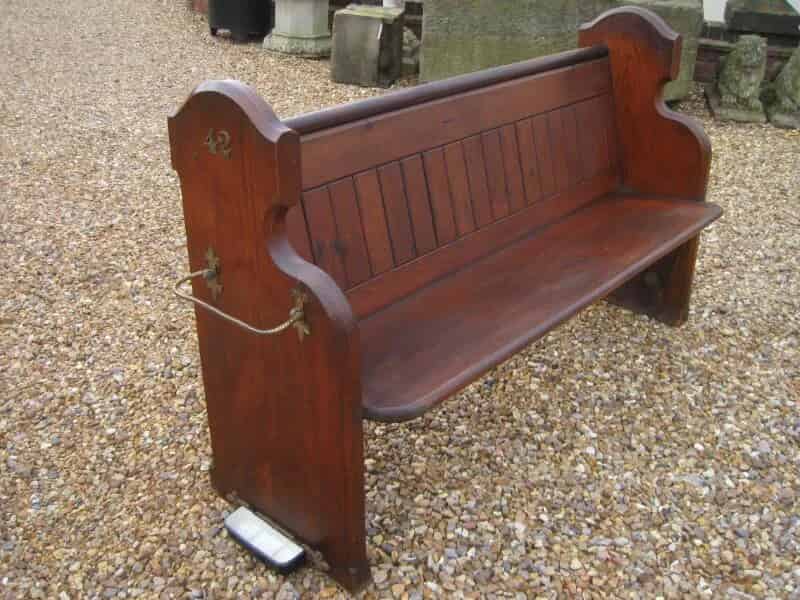 Antique Reclaimed Victorian Pine Church Pew